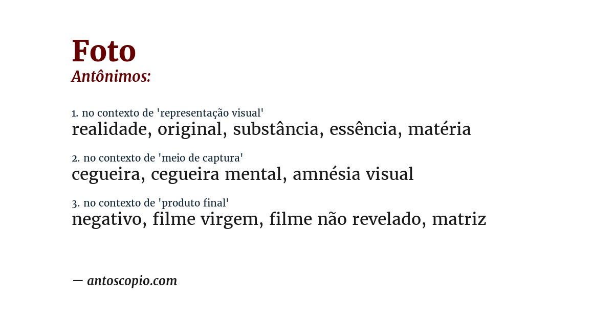 Antônimo de foto
