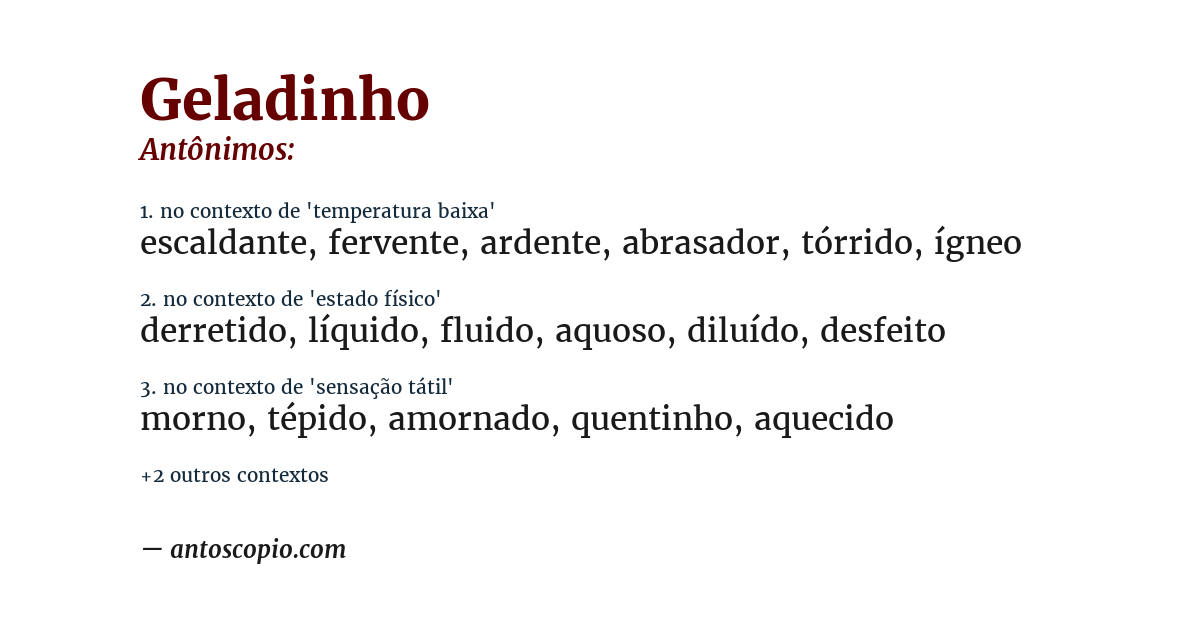 Antônimo de geladinho
