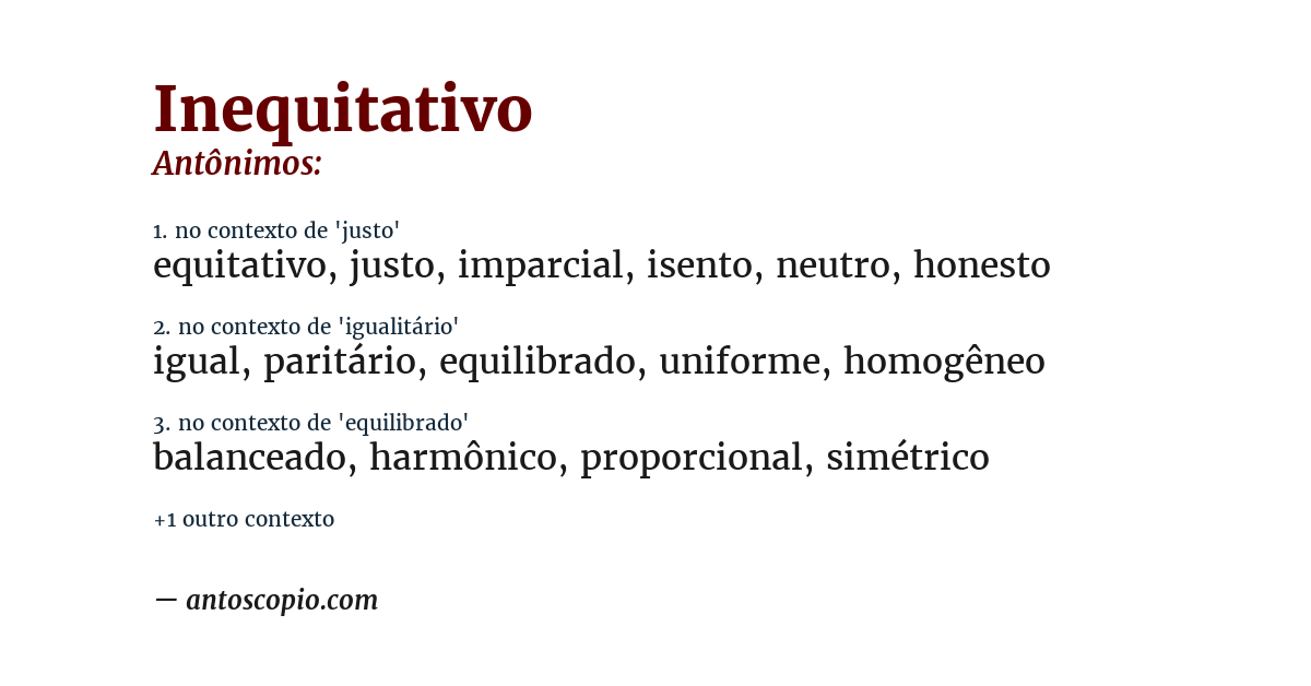 Antônimo de inequitativo