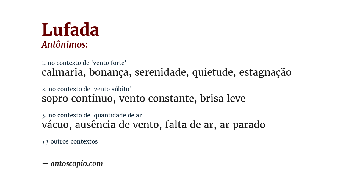 Antônimo de lufada