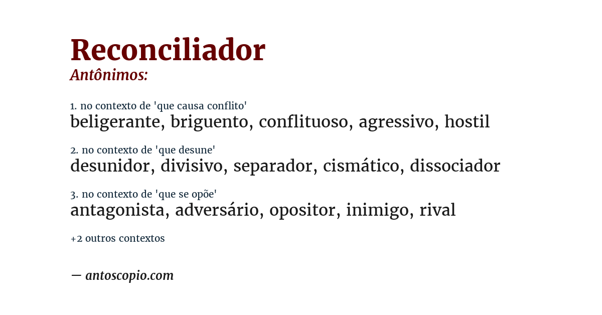 Antônimo de reconciliador
