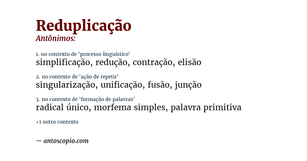 Antônimo de reduplicação