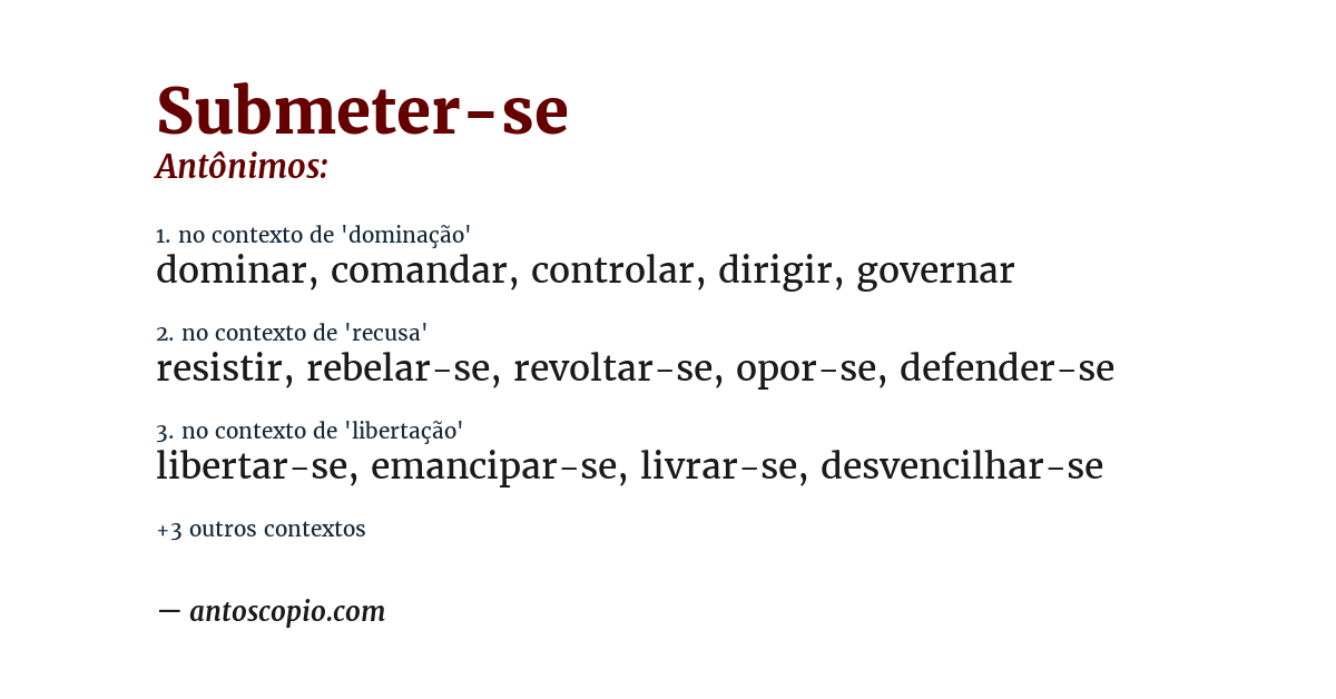 Antônimo de submeter-se