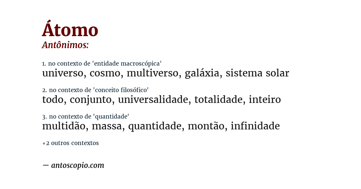 Antônimo de átomo