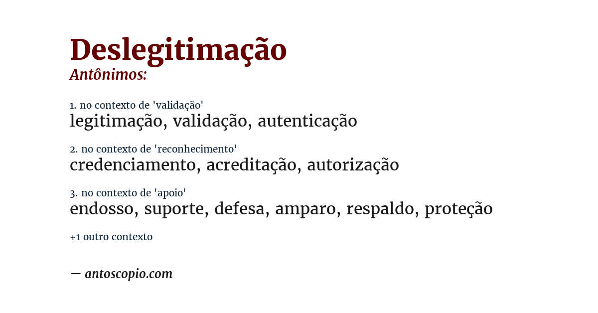 Antônimo de deslegitimação