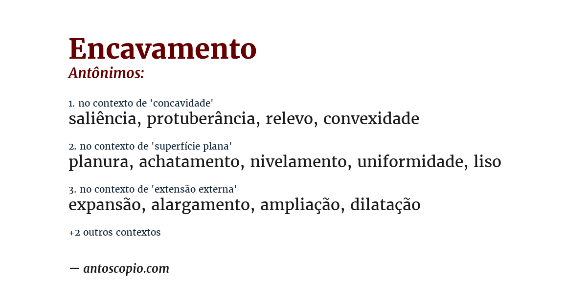 Antônimo de encavamento