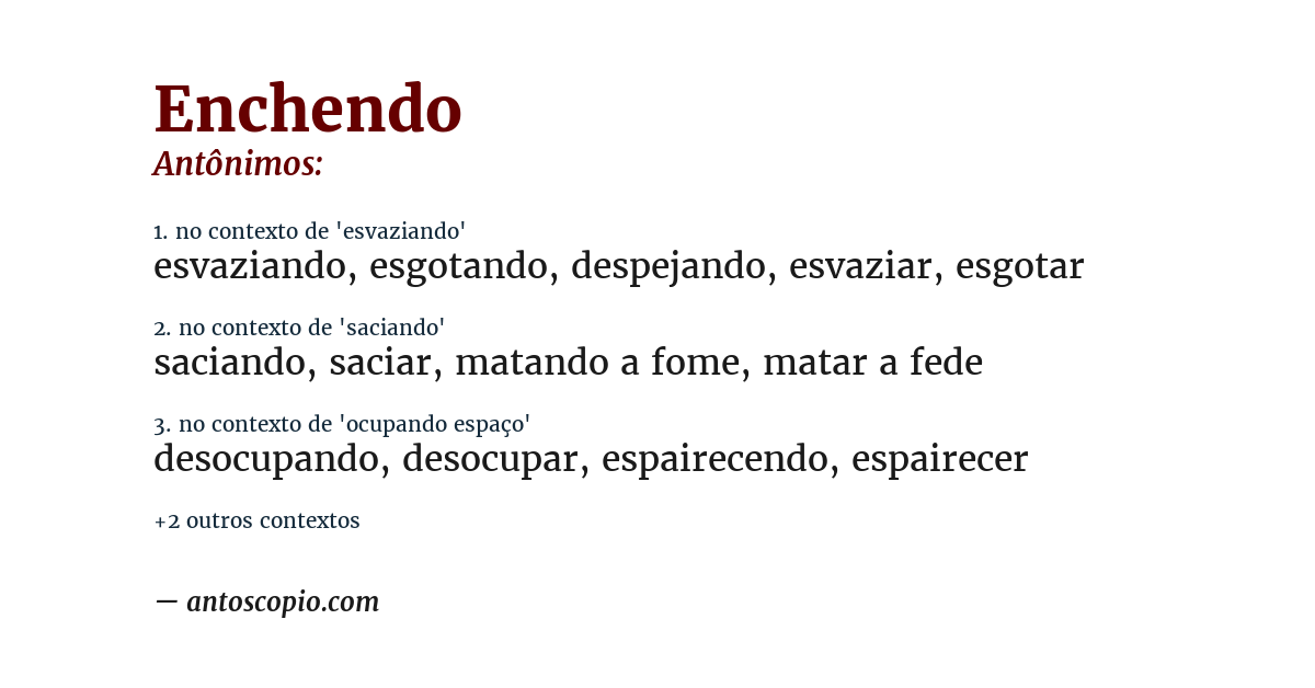 Antônimo de enchendo