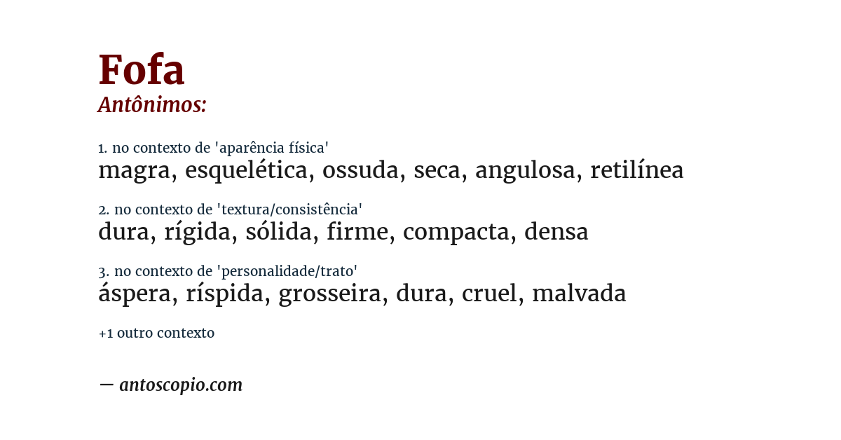 Antônimo de fofa