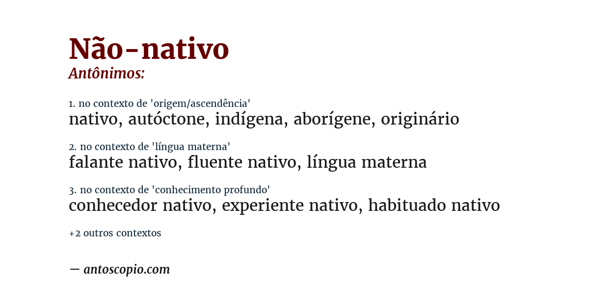 Antônimo de não-nativo