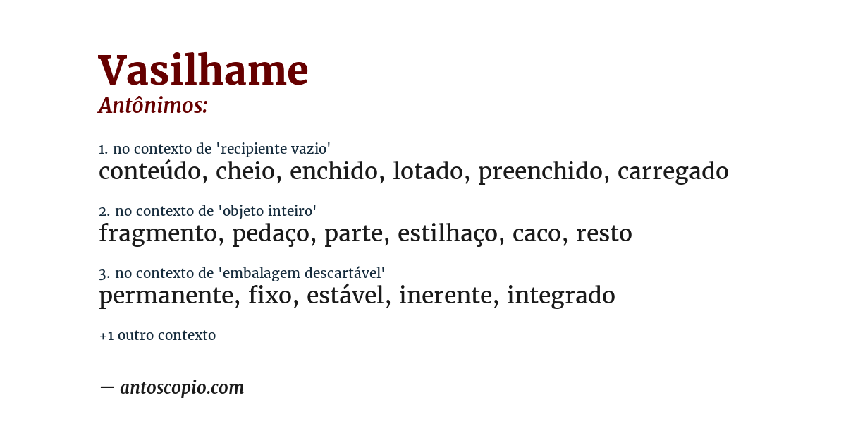 Antônimo de vasilhame