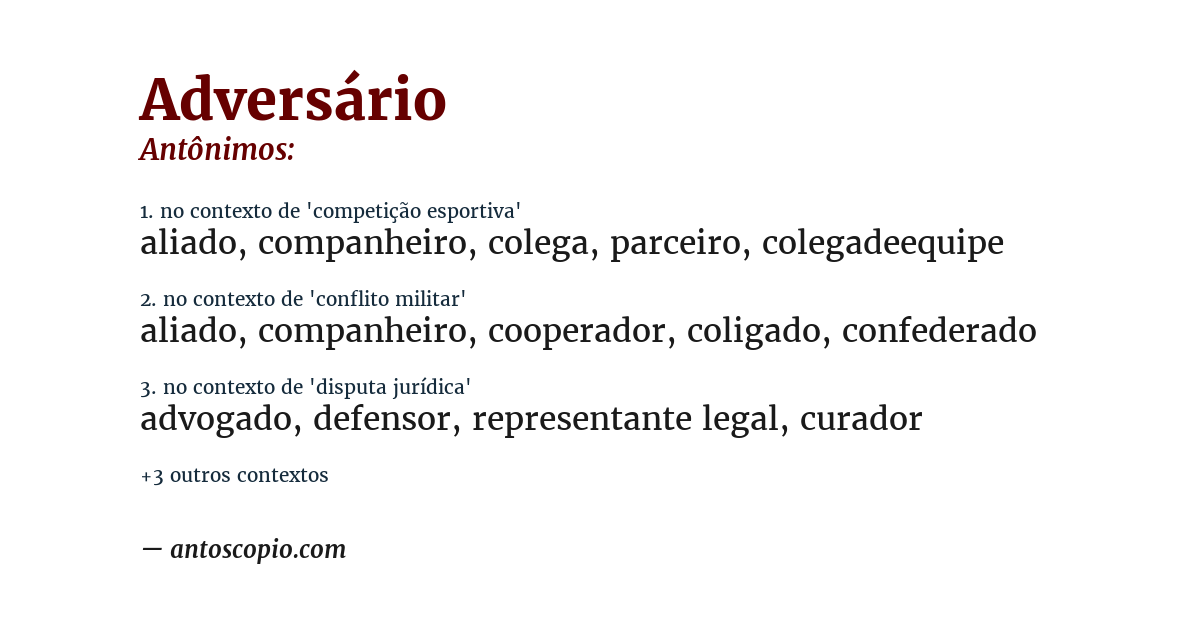 Antônimo de adversário