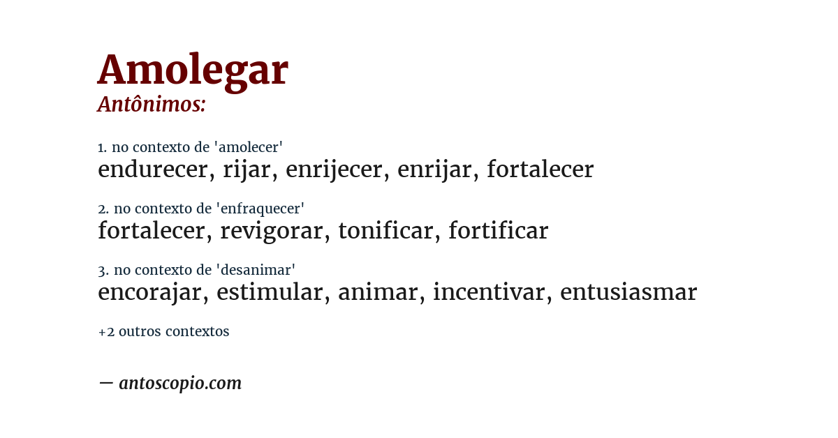 Antônimo de amolegar