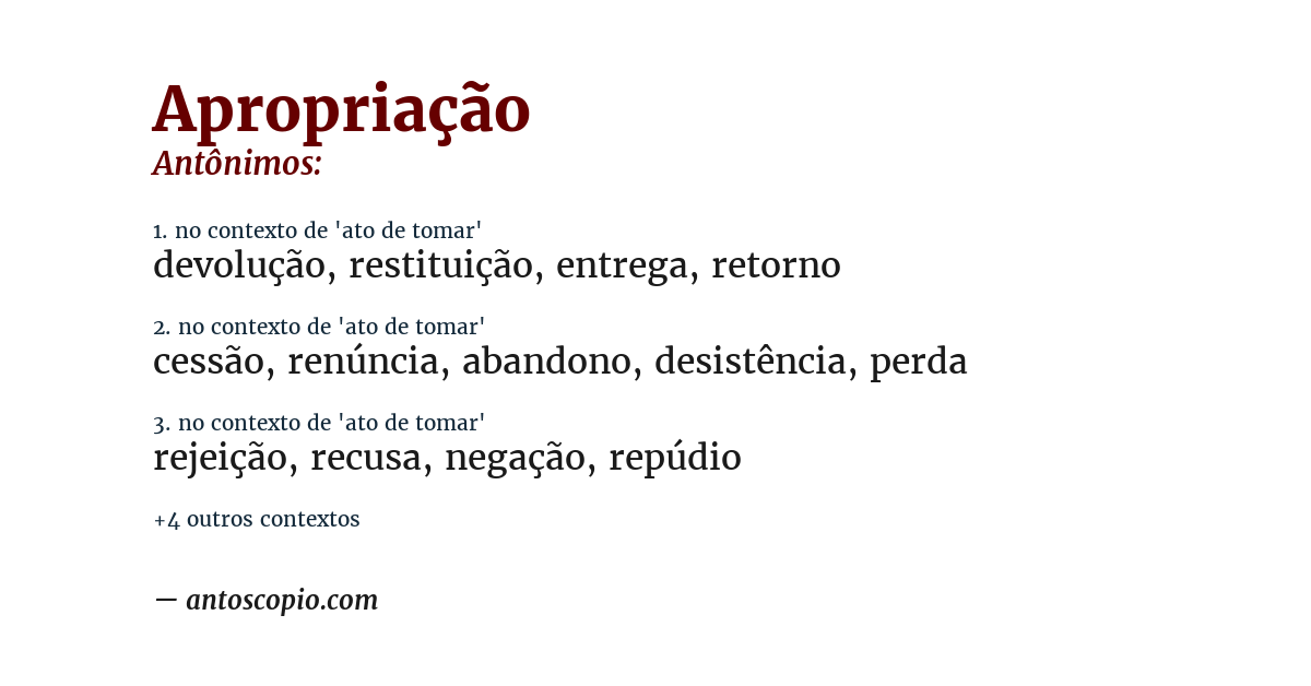Antônimo de apropriação