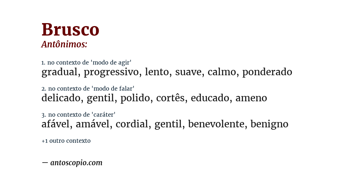 Antônimo de brusco