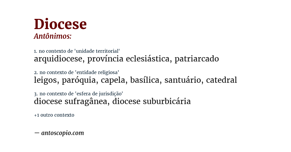 Antônimo de diocese