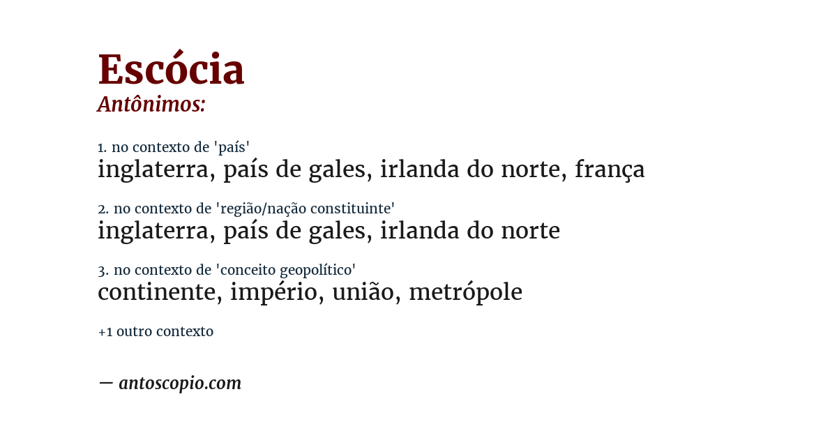 Antônimo de escócia