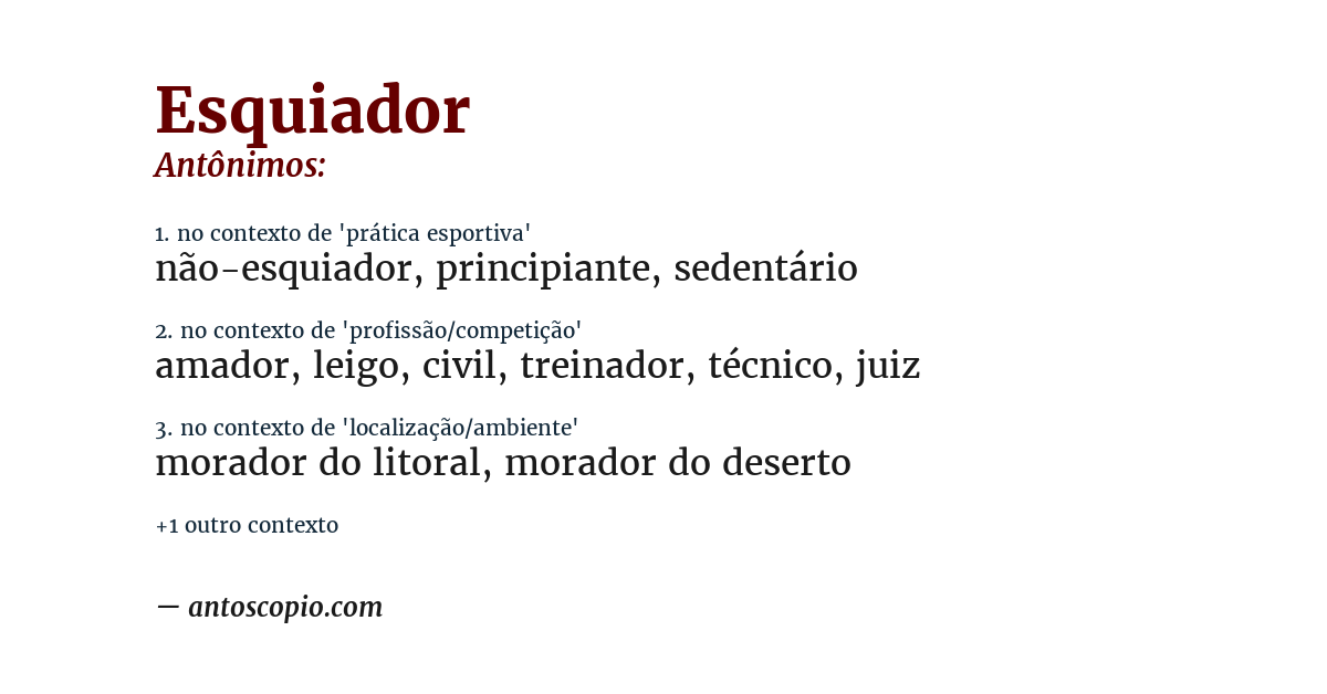 Antônimo de esquiador