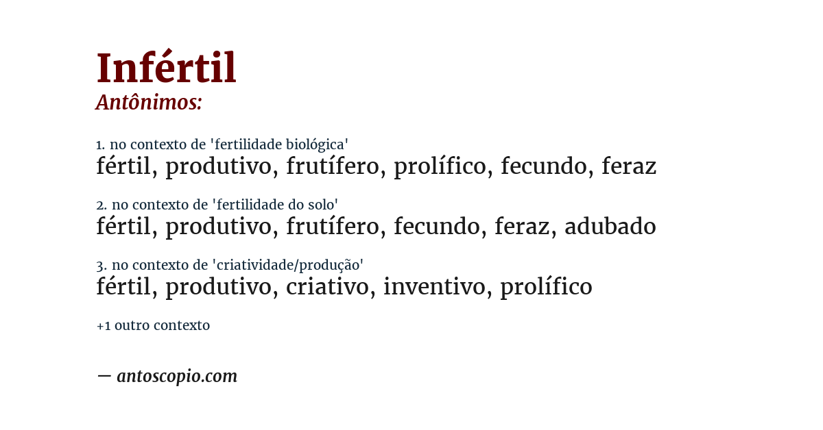 Antônimo de infértil