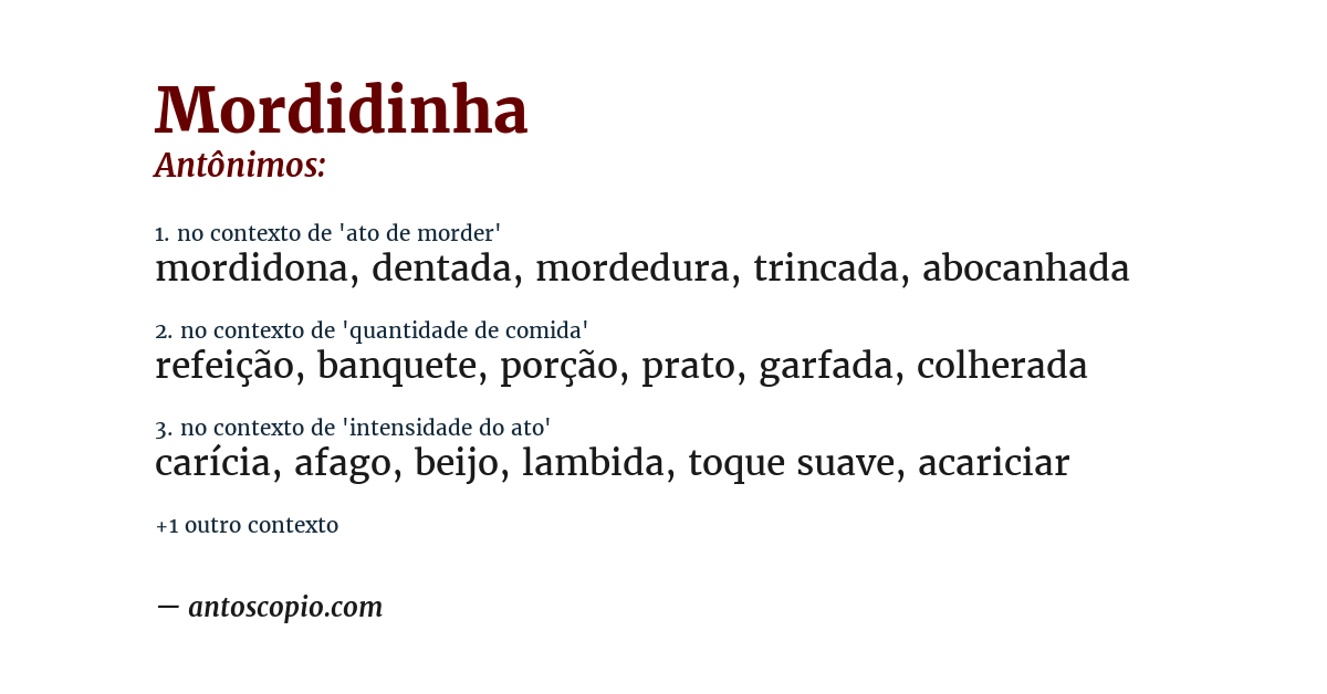 Antônimo de mordidinha