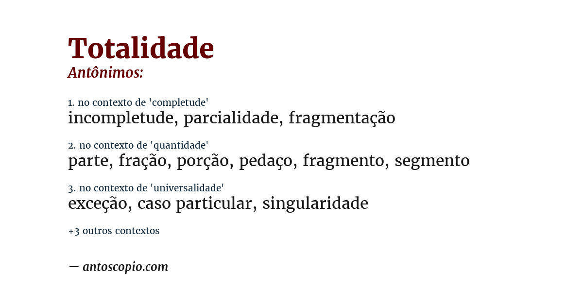 Antônimo de totalidade