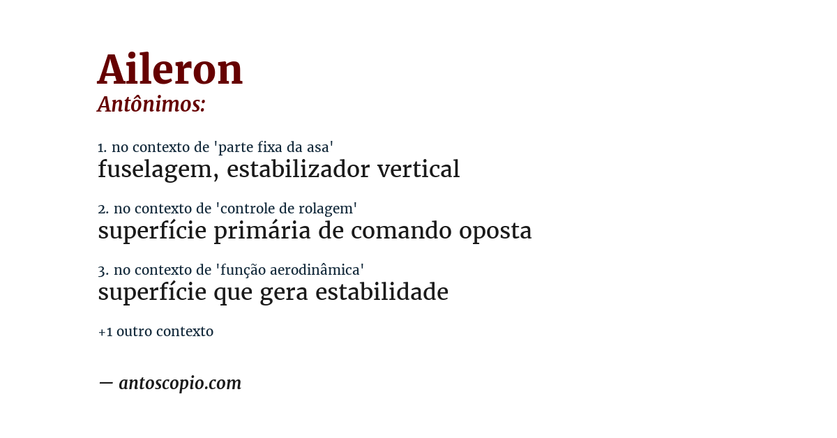 Antônimo de aileron