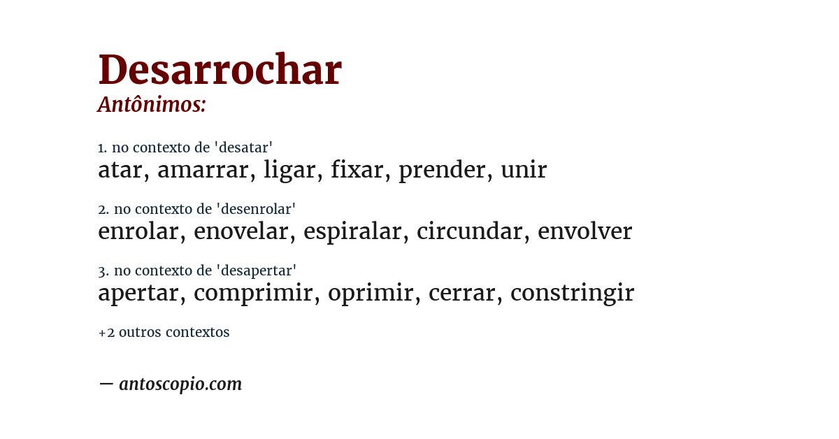 Antônimo de desarrochar