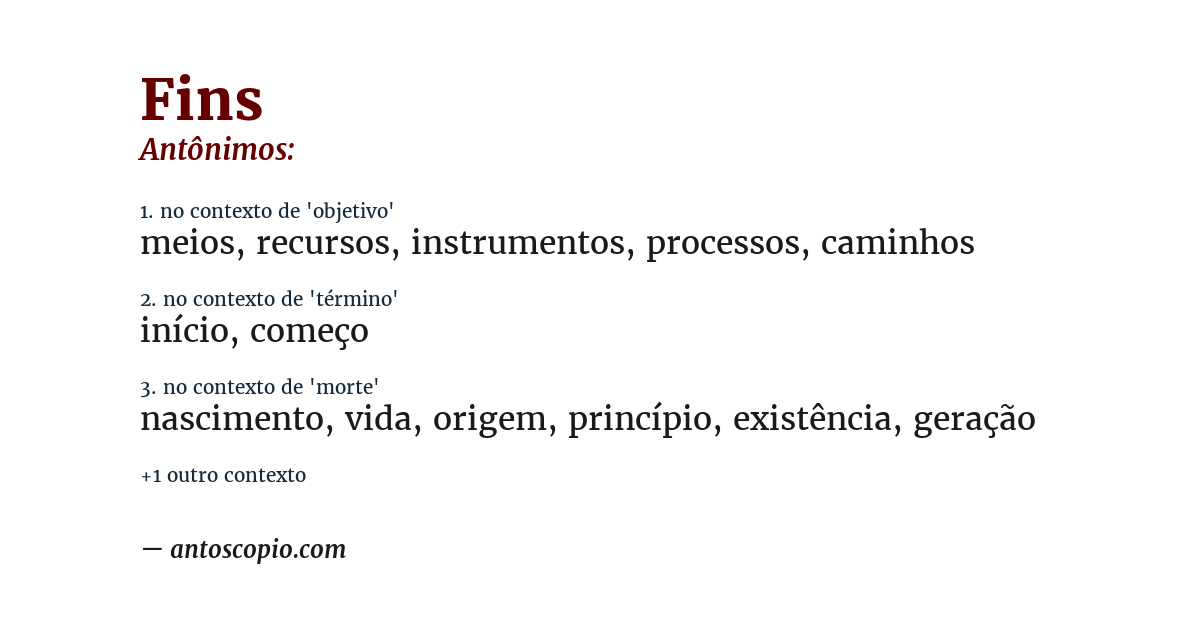 Antônimo de fins