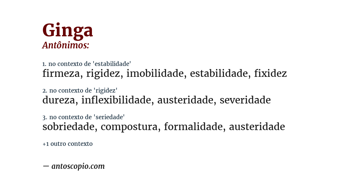 Antônimo de ginga