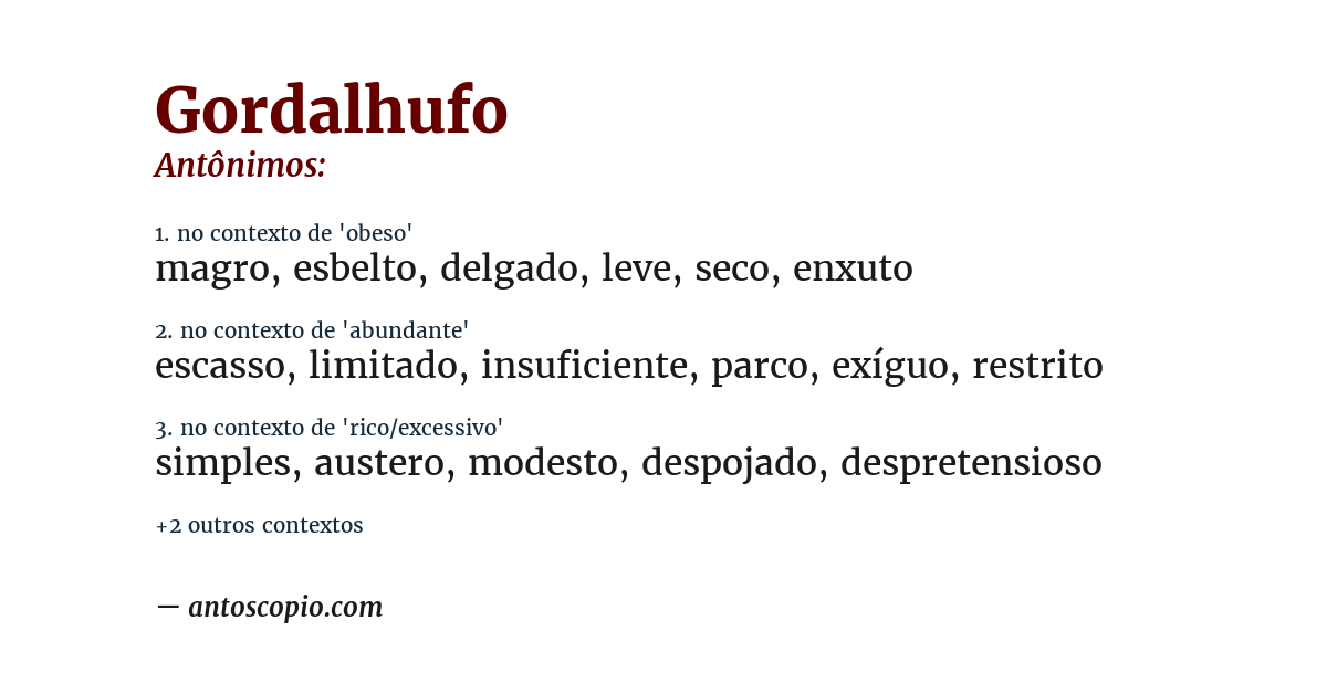 Antônimo de gordalhufo