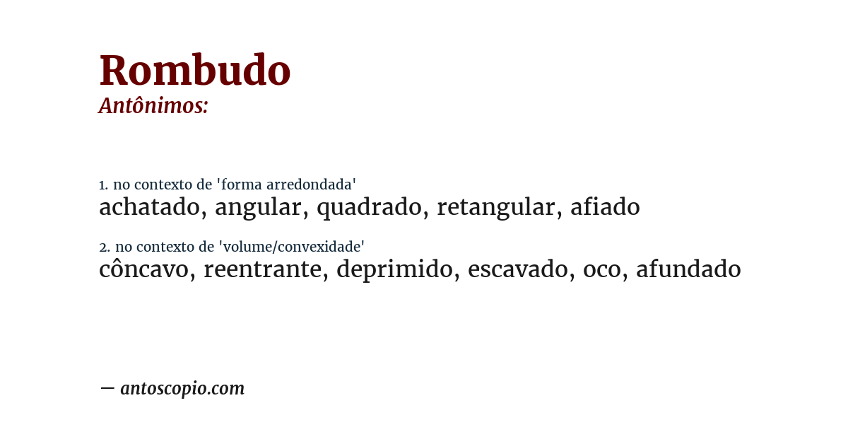 Antônimo de rombudo