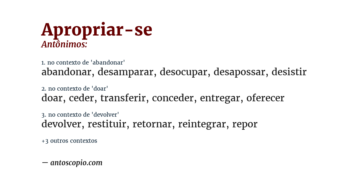 Antônimo de apropriar-se