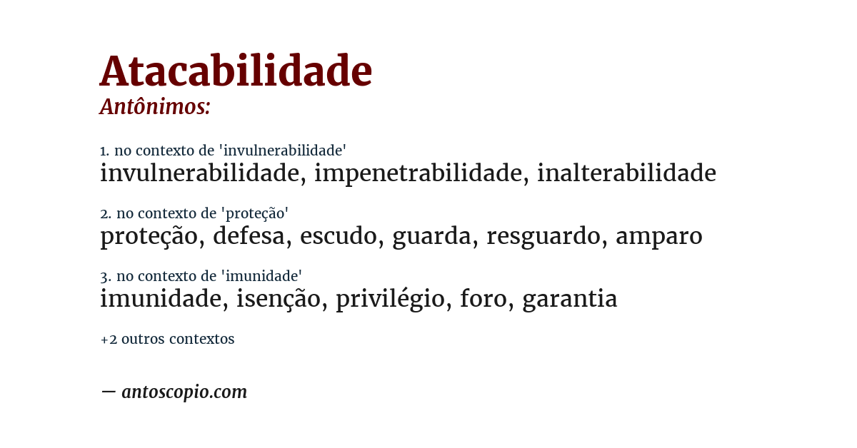 Antônimo de atacabilidade
