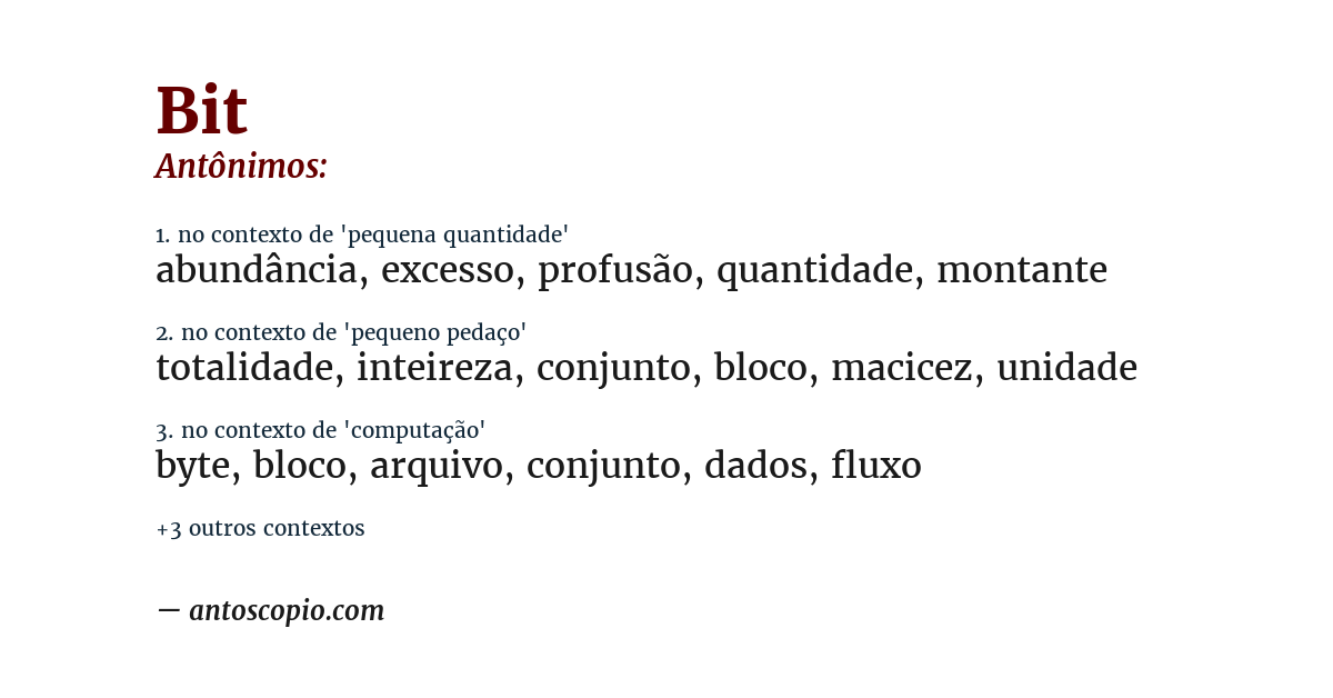 Antônimo de bit