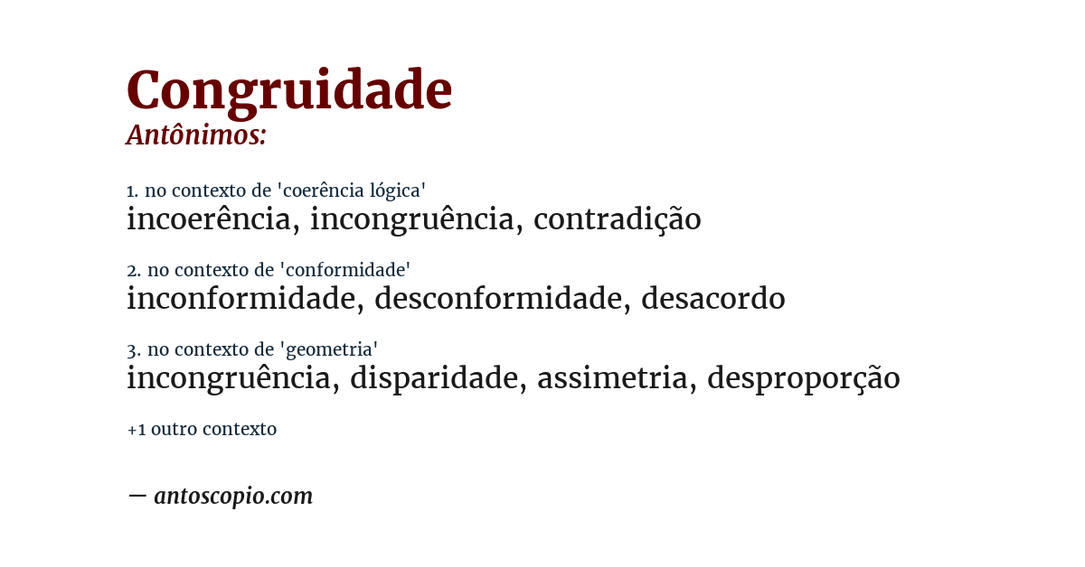 Antônimo de congruidade