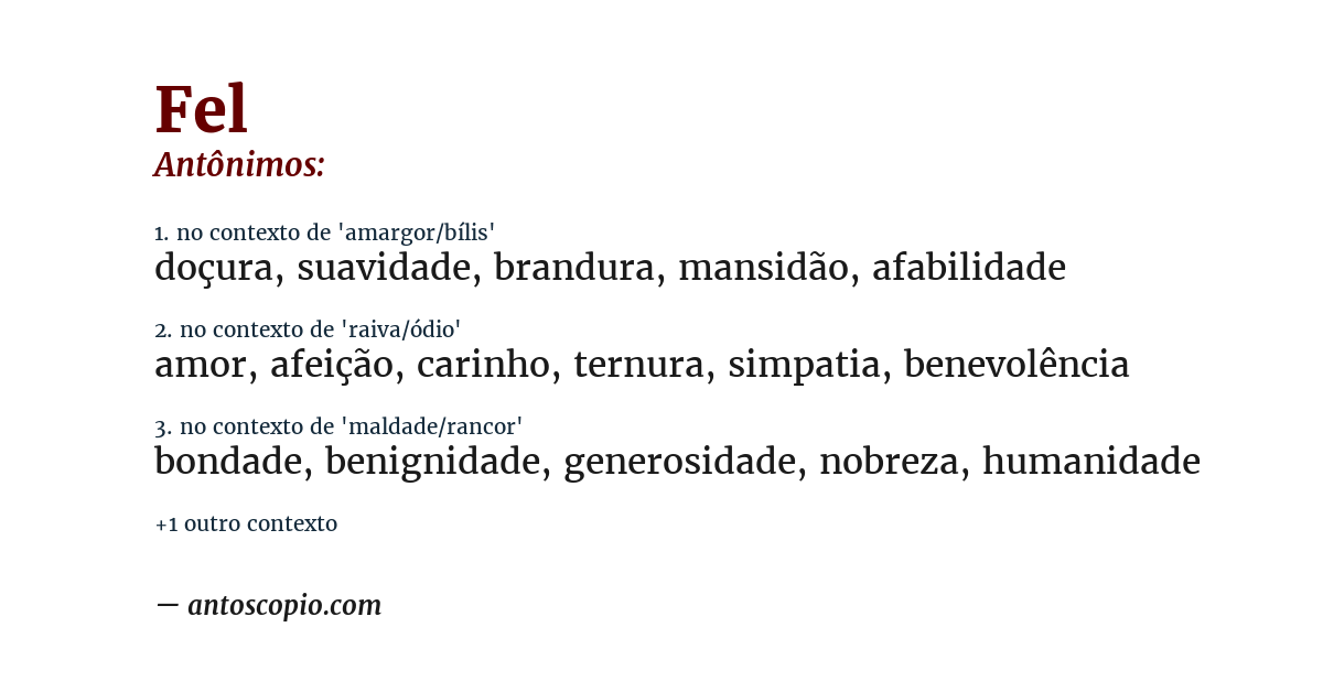 Antônimo de fel