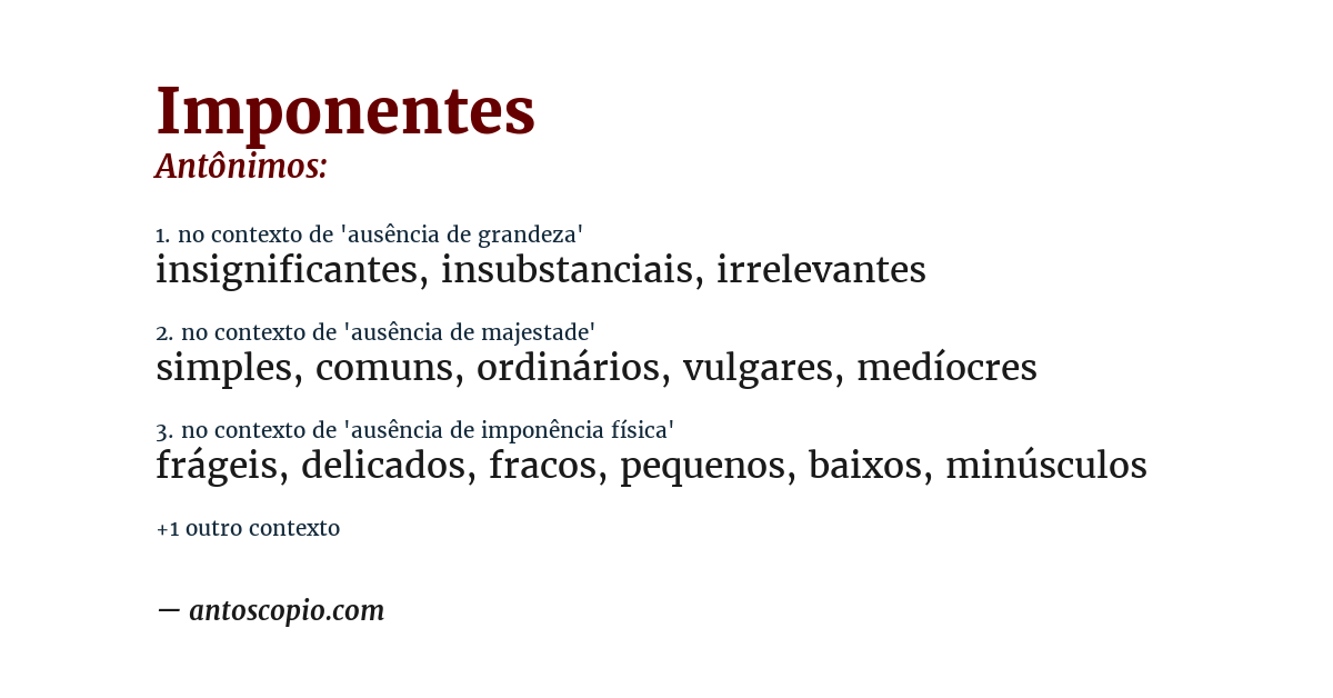 Antônimo de imponentes