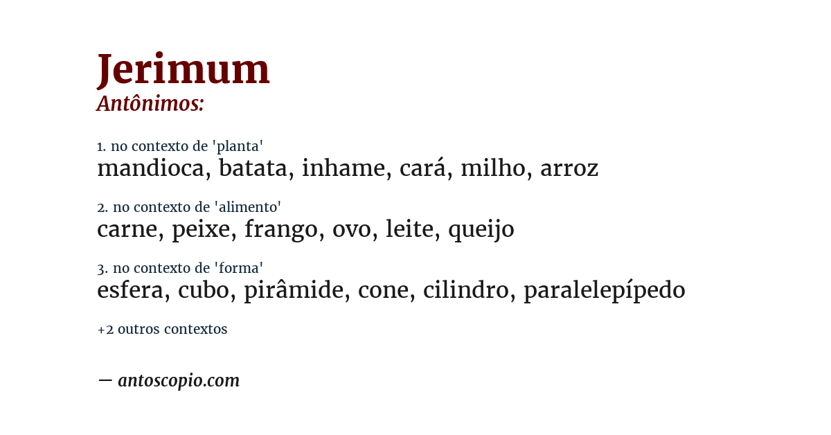 Antônimo de jerimum