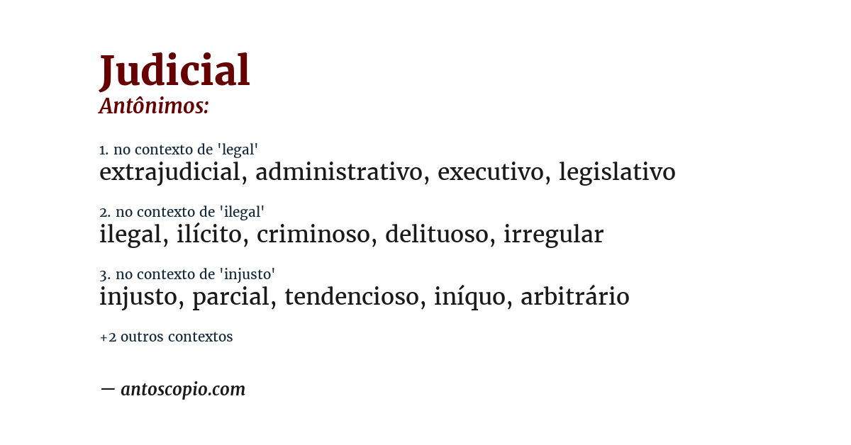 Antônimo de judicial