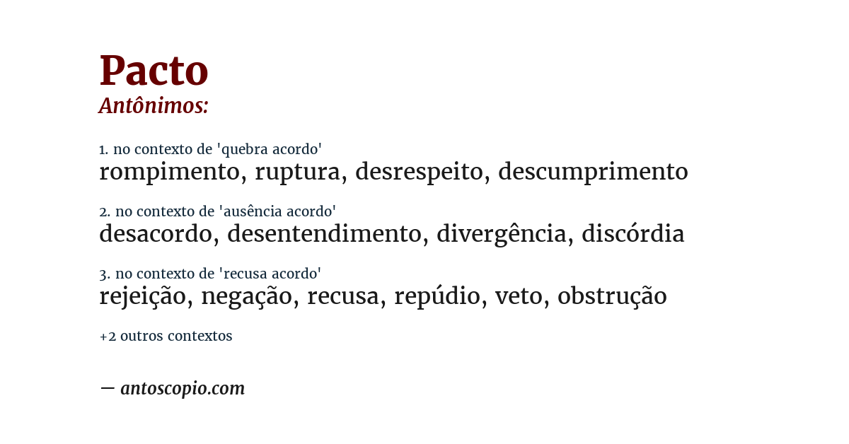 Antônimo de pacto