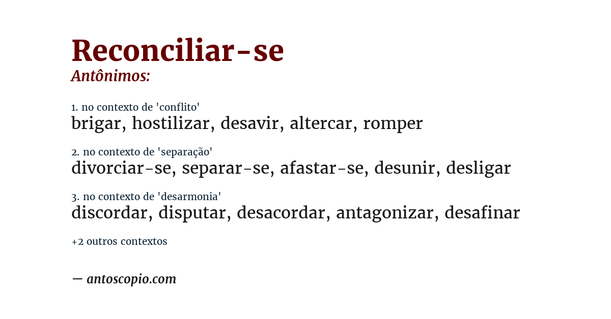 Antônimo de reconciliar-se