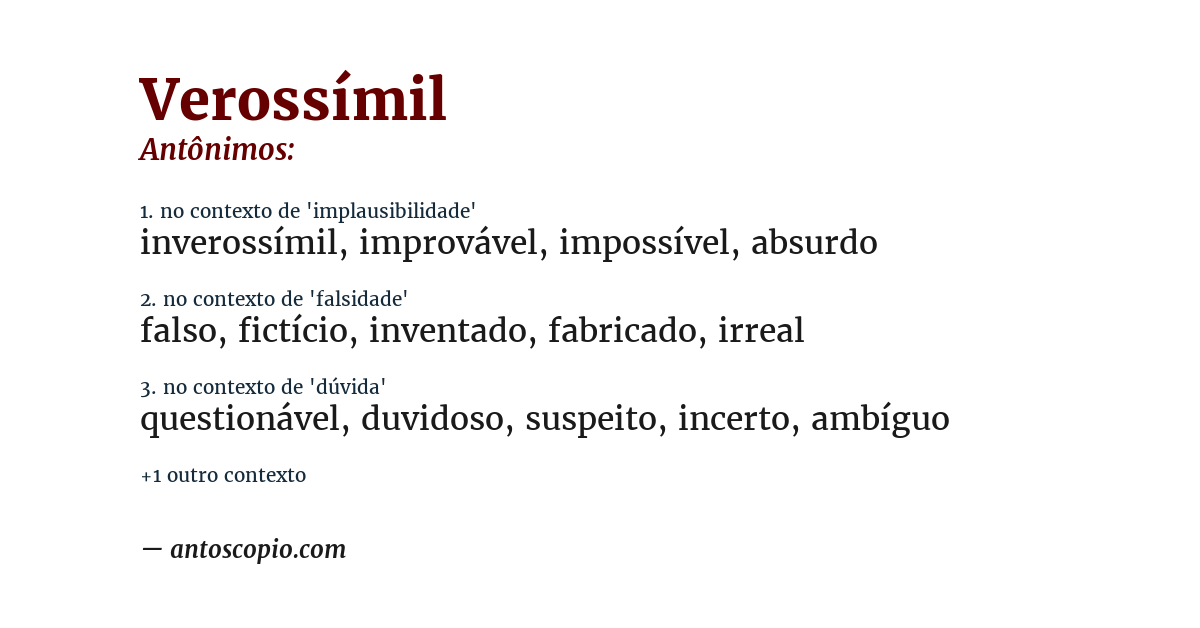 Antônimo de verossímil