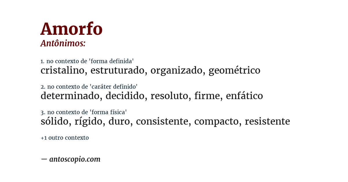 Antônimo de amorfo