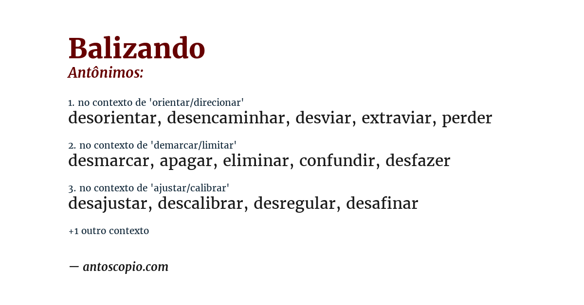 Antônimo de balizando