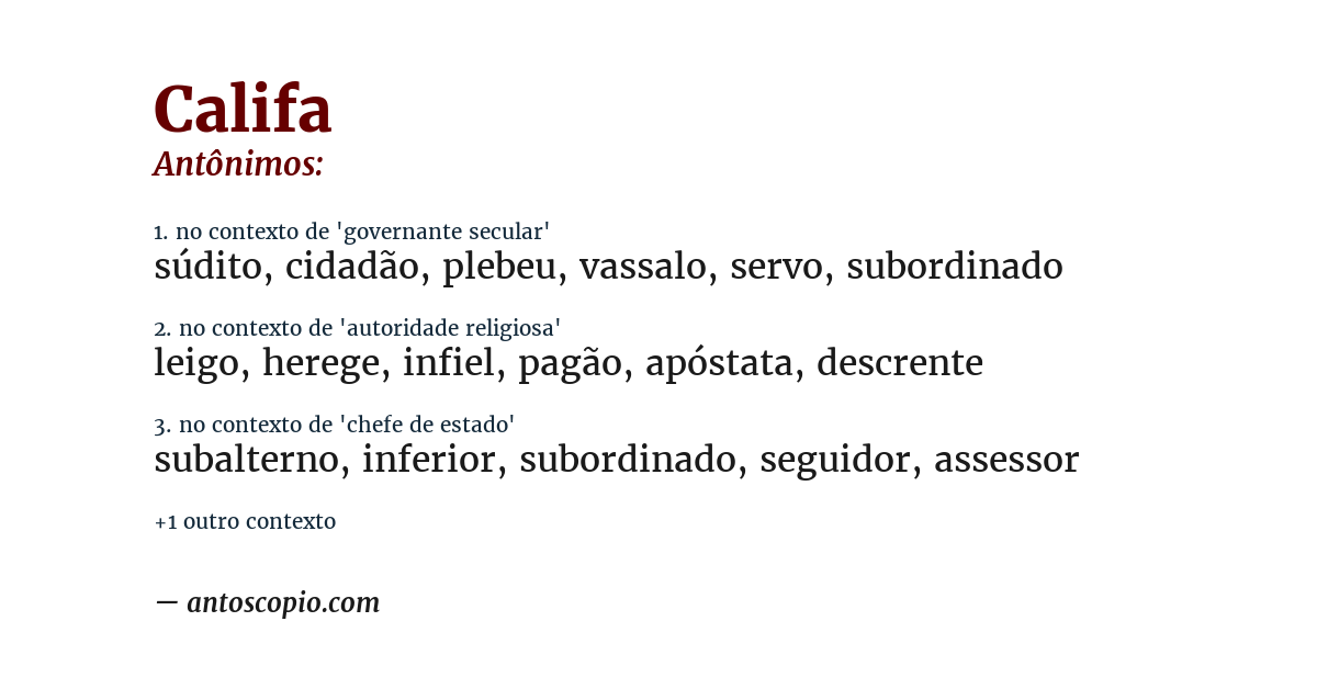 Antônimo de califa