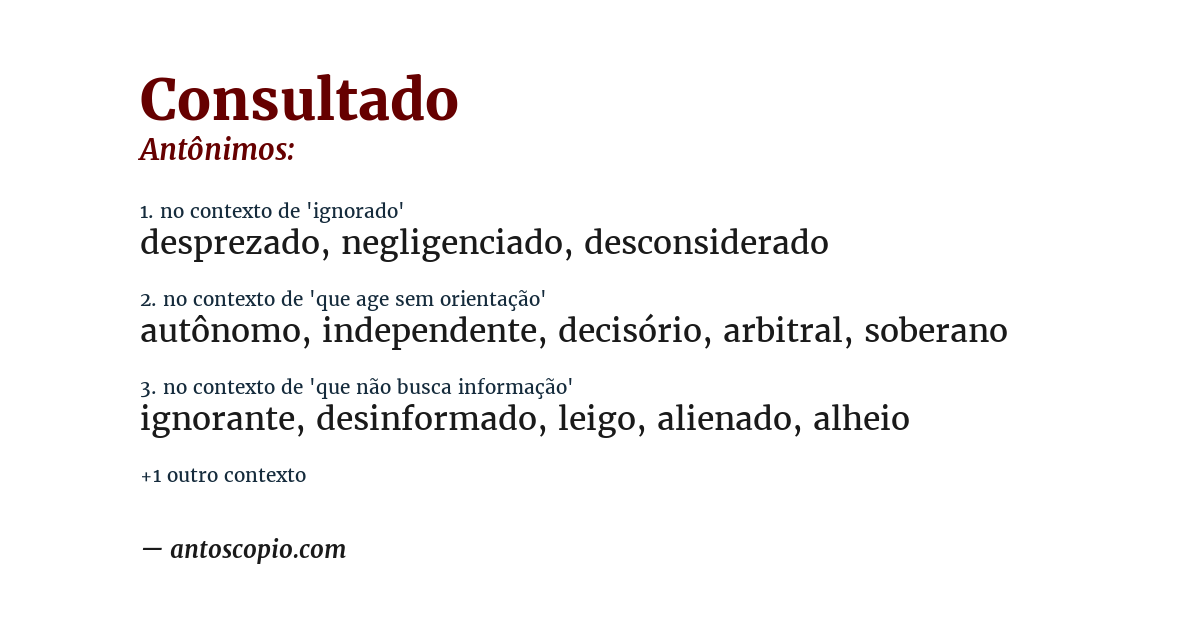 Antônimo de consultado