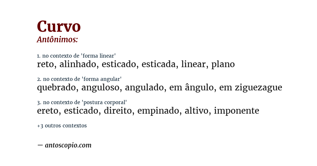 Antônimo de curvo