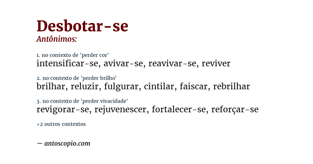 Antônimo de desbotar-se