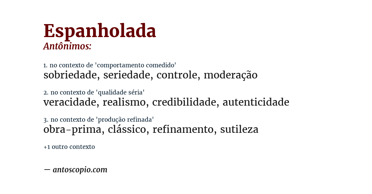 Antônimo de espanholada