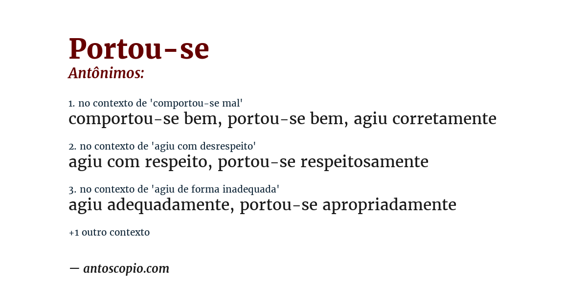 Antônimo de portou-se