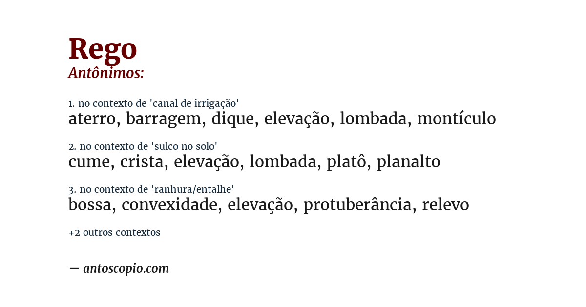 Antônimo de rego